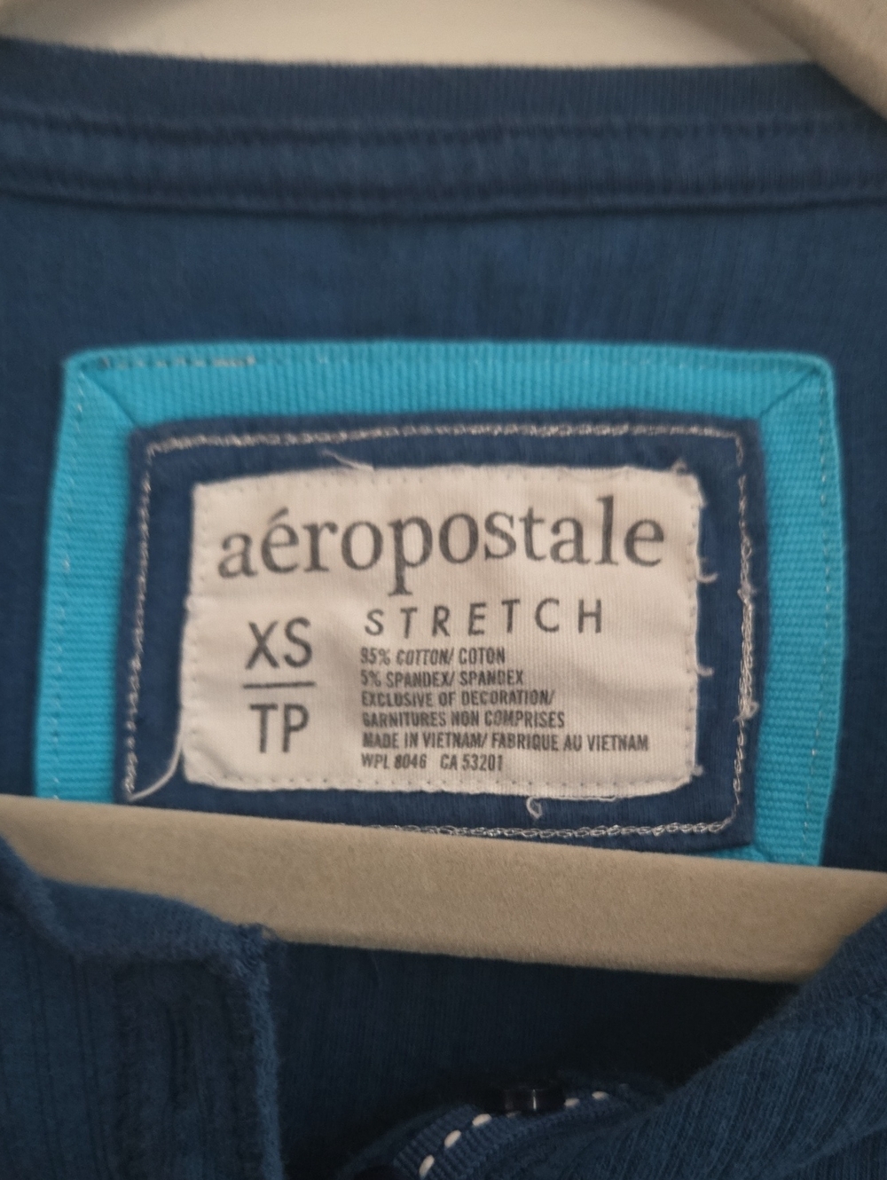 aéropostale Ribbed Graphic Short Sleeve Top Blue_120 - Picture 3 of 3